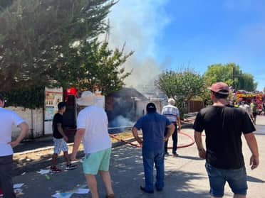 Incendio afecta a cuatro viviendas en Lontué