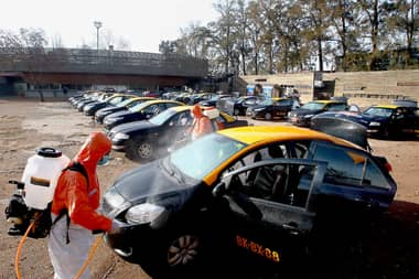 Taxis básicos de Curicó fueron sanitizados