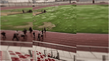 Estadio La Granja: Deplorable estado de la cancha a días de duelo con Unión Española