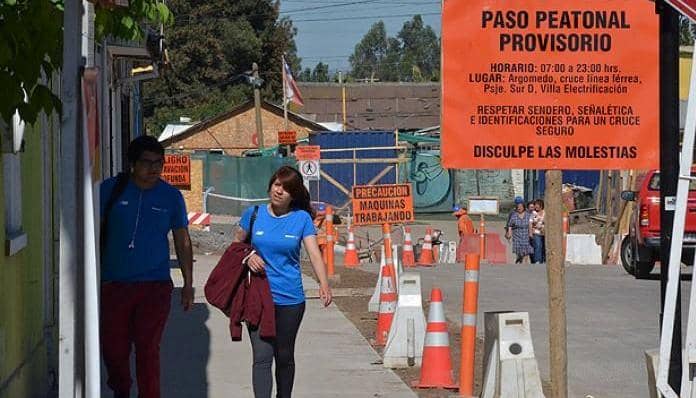 Cierran paso peatonal por trabajos en proyecto vial  Lautaro- Villota