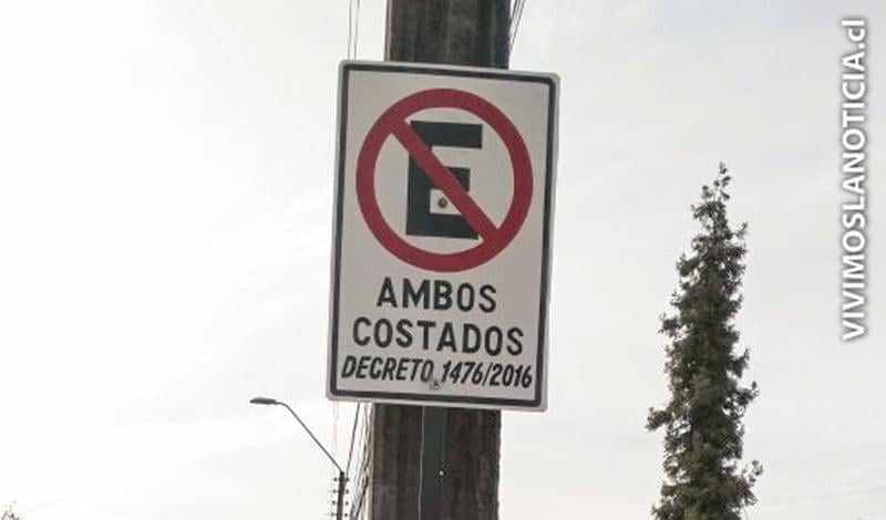 Prohíben estacionar en avenida Diego Portales de Bombero Garrido