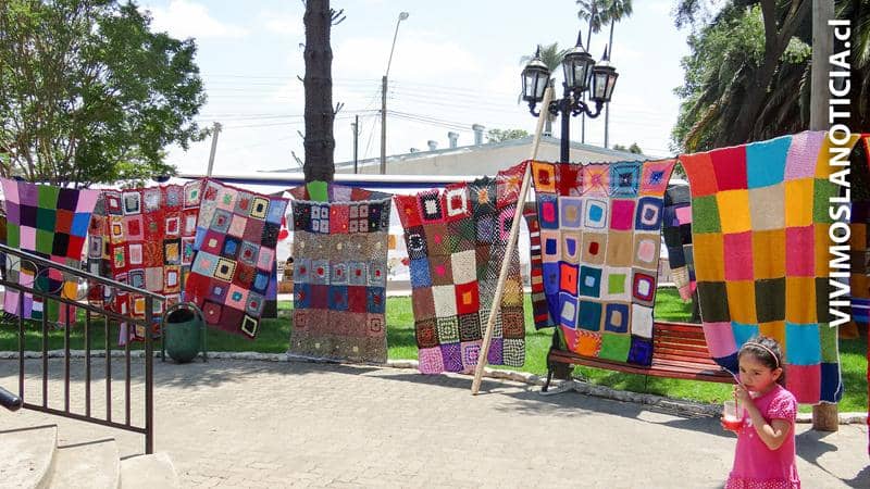 [FOTOS] Artesanas de Hualañé construyeron la frazada tejida más larga de Chile