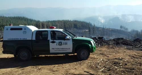 Carabineros detiene a hombre por provocar incendio forestal en San Javier