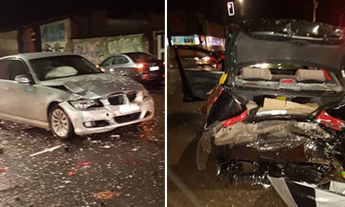 Dos heridos deja colisión de autos frente a Felicur
