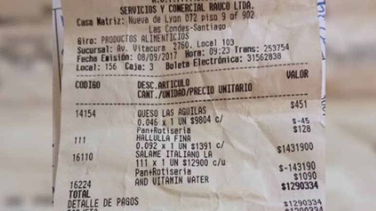 Desayuno millonario: mujer pagó $1.290.334 por pan con queso y salame en Castaño