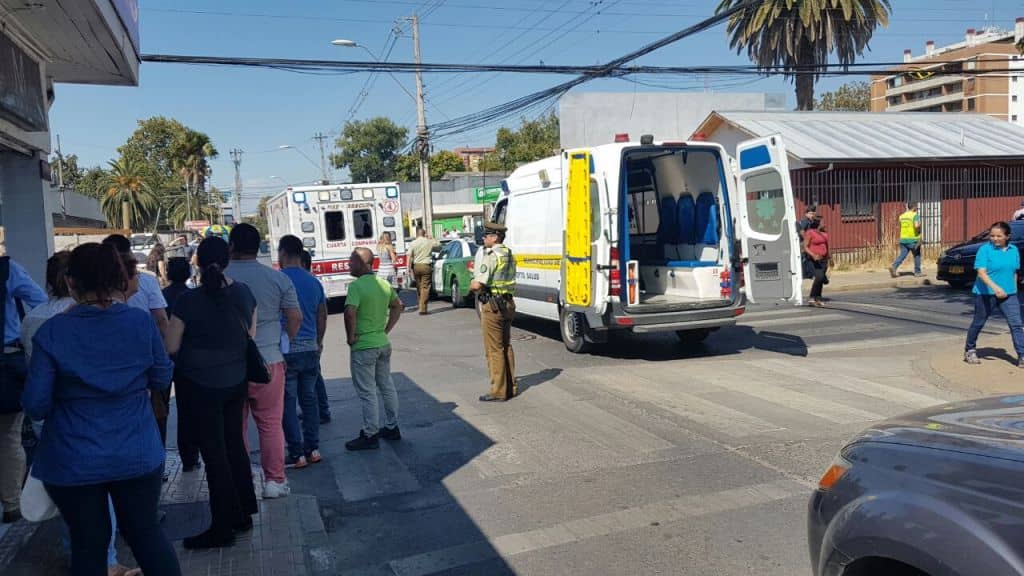 Accidente automovilístico en el centro de Curicó
