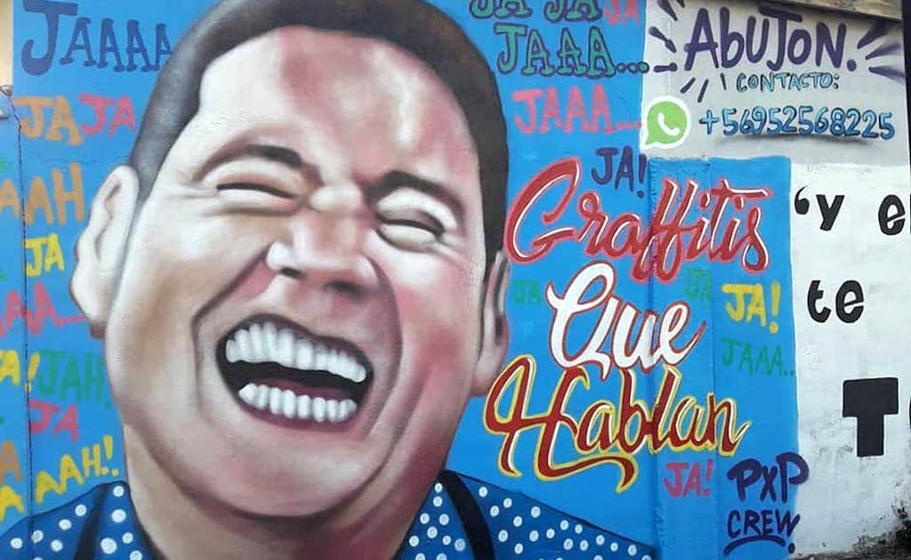 "El Abujón" inmortalizó a Francisco Saavedra riéndose en un mural