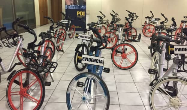 PDI recupera más de 50 bicicletas de la aplicación Mobike que habían sido robadas