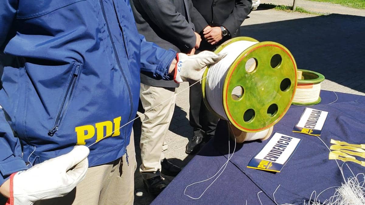 Detectives incautaron 30 mil metros de hilo curado