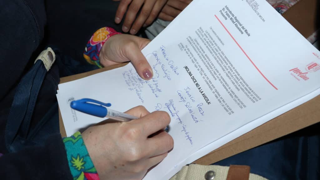 Alcaldesa y dirigentes sociales de Molina pidieron al intendente no aprobar proyecto de empresa avícola