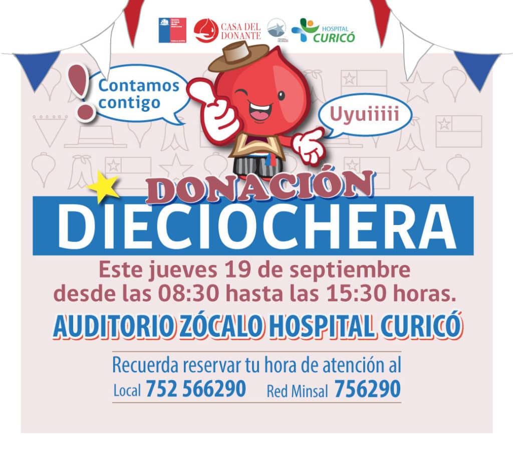 Hospital de Curicó convocó a campaña para donar sangre este jueves