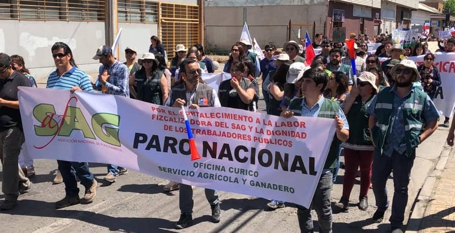 Masiva marcha, paros y cortes de carretera se realizaron este martes en Curicó