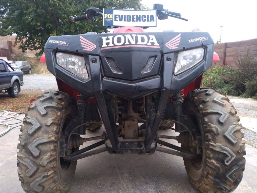 Policía de Investigaciones recuperó en Pichilemu cuatrimoto robada en Curicó