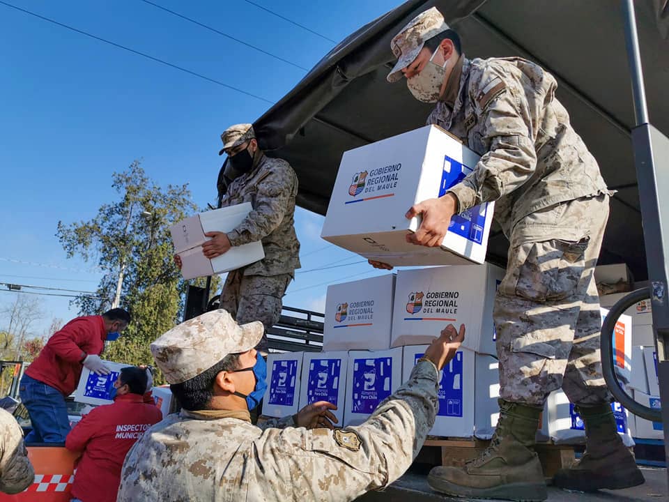 Comenzó la entrega de 150 mil cajas de alimentos en el Maule
