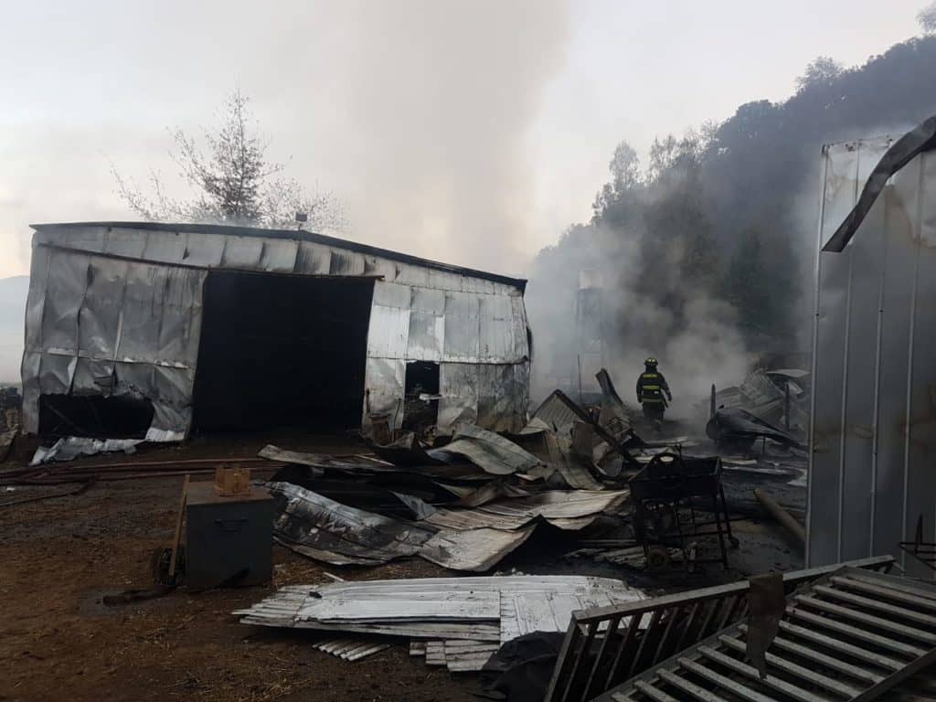 Incendio consume bodegas y caballares fina sangre en Comalle