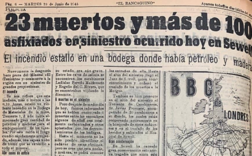 A 75 años del mayor accidente minero ocurrido en Chile y el mundo