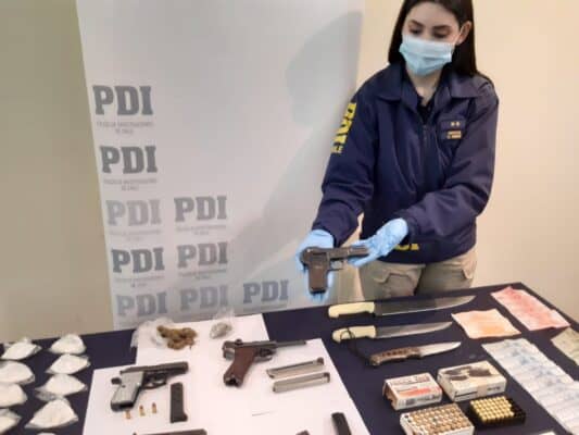 Cuatro detenidos en Constitución por tráfico de drogas y tenencia ilegal de armas de fuego