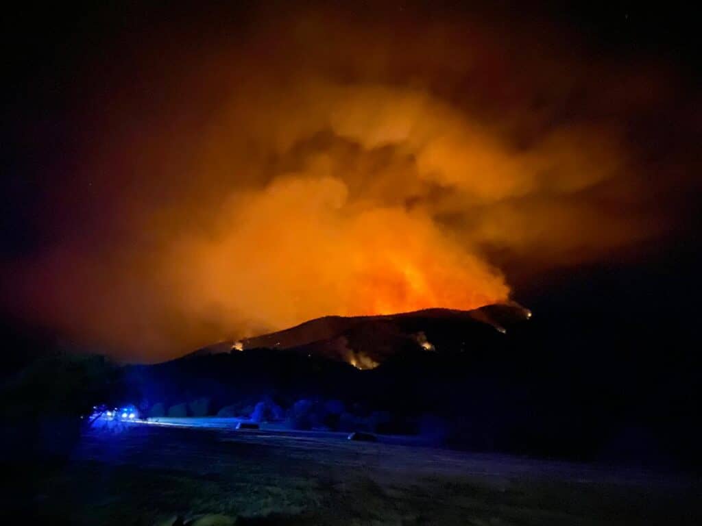 Incendio en Lomas de Huemul en Teno ha consumido 80 hectáreas de vegetación y sigue avanzando