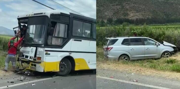 Colisión de automóvil y microbús con trabajadores dejó tres heridos en ruta a Sagrada Familia