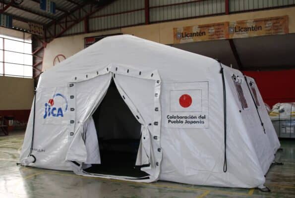 Municipio de Licantén recibió 20 carpas para emergencias de parte de Agencia de Cooperación de Japón