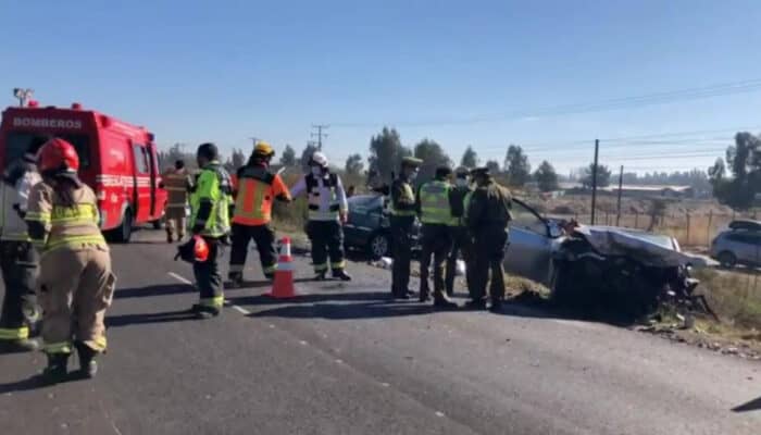 Cuatro personas murieron en colisión frontal en Peralillo