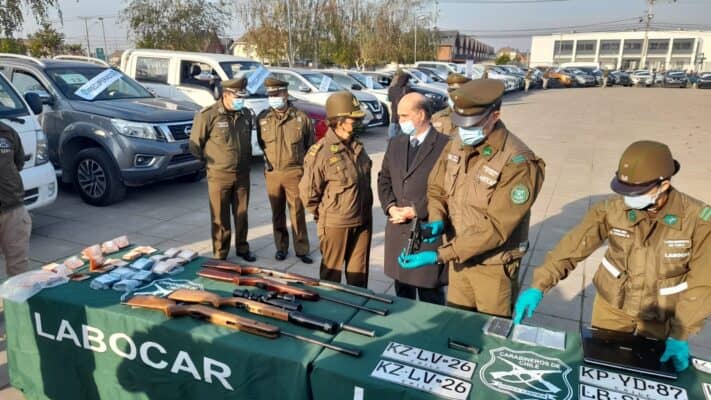 Operativo policial en el Maule y Santiago termina con 17 detenidos por receptación de vehículos robados