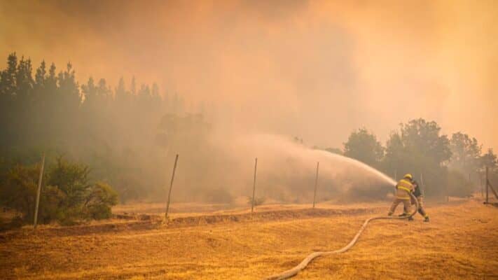 Brigadistas colombianos llegan a colaborar en el incendio de Longaví