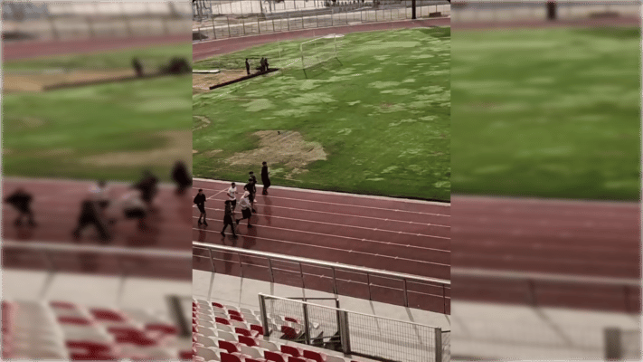 Estadio La Granja: Deplorable estado de la cancha a días de duelo con Unión Española