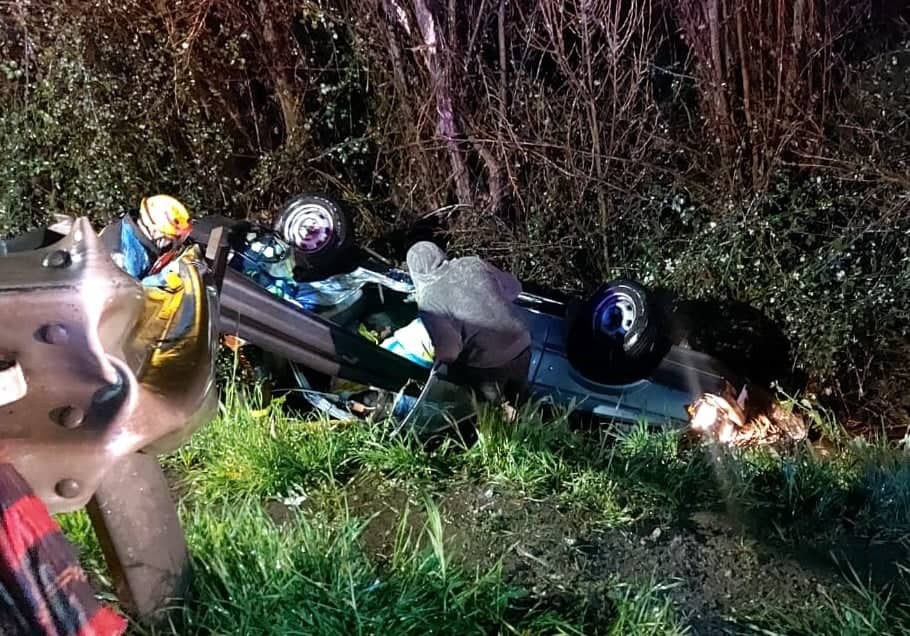 Accidente de tránsito en Ruta 5 frente a Teno dejó tres personas lesionadas