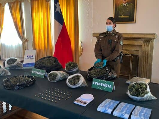 Carabineros detuvo a tres personas sorprendidas con 14 kilos de marihuana en Molina