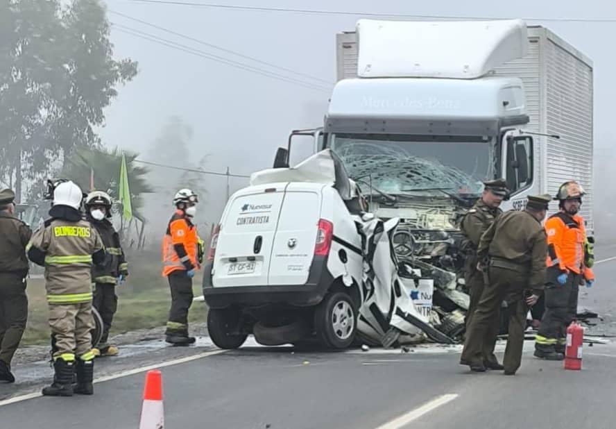Conductor contratista de Nuevosur murió tras colisión con camión en Villa Alegre