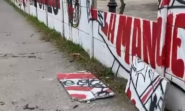 Desconocidos dañan mural en inmediaciones del Estadio La Granja de Curicó