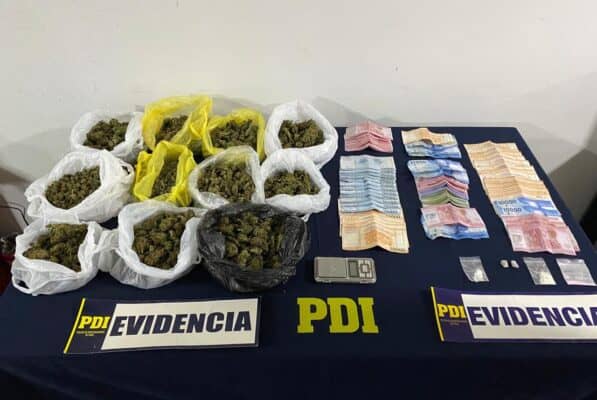 Curicó: PDI desbarata punto de venta de drogas y detiene a dos personas