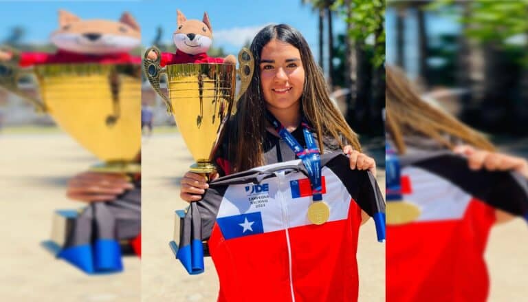 Victoria Alcaíno se tituló campeona nacional escolar de ciclismo en la prueba contrarreloj