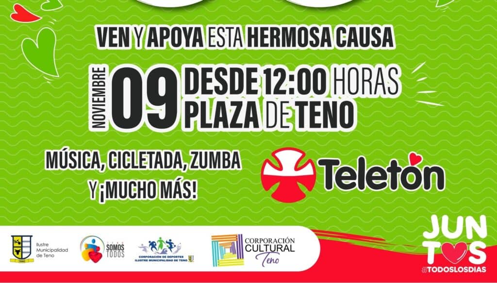 En la Plaza de Teno se realizará gran show por la Teletón este sábado