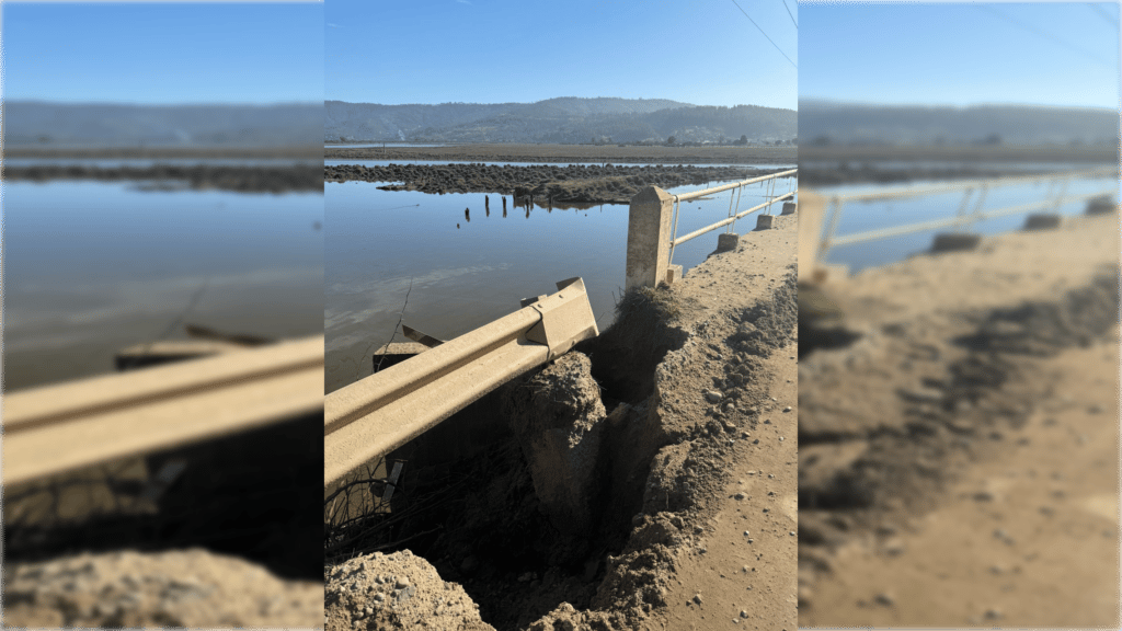 Concejala de Vichuquén denuncia socavón en puente de acceso a Llico