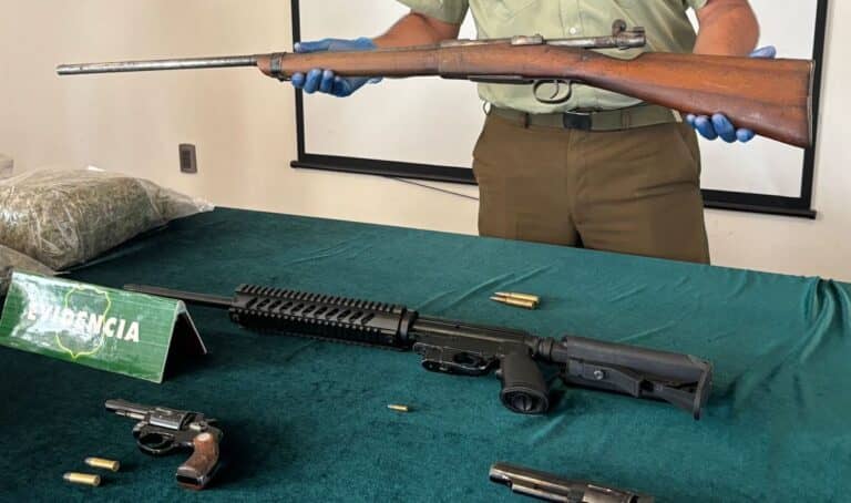 Operación antidrogas: Prisión preventiva para peligrosa banda sorprendida con armas de fuego y 16 kilos de marihuana