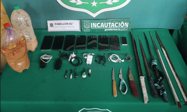 Gendarmería realizó incautación de elementos prohibidos en Cárcel de Talca