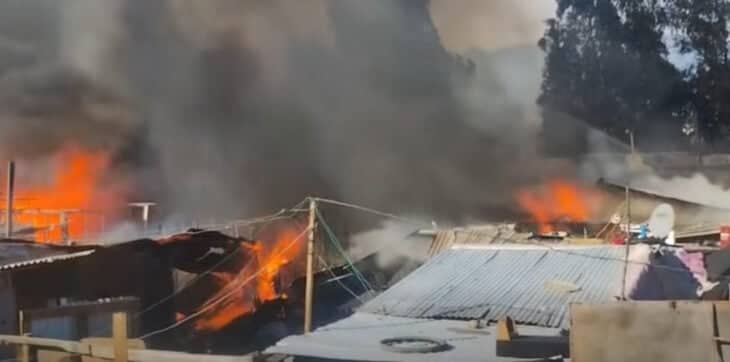 Devastador incendio consume cerca de 20 viviendas en un campamento de Rengo