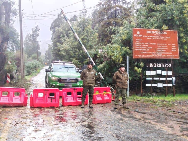 Habilitan tránsito en rutas de la Región del Maule tras sistema frontal y mantienen cierres preventivos hacia la cordillera
