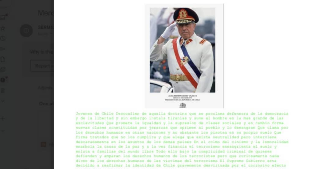 Hackean sitio web de Migraciones con imagen y discurso de Pinochet