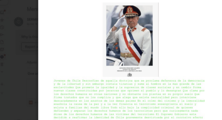Hackean sitio web de Migraciones con imagen y discurso de Pinochet