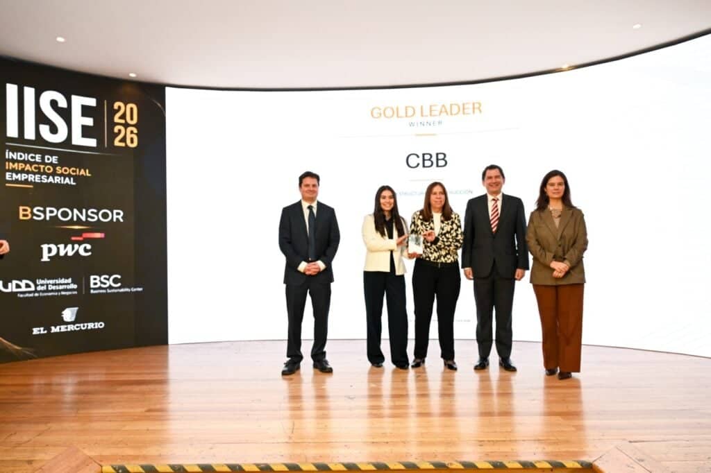 Grupo Cbb recibe el máximo galardón en el Índice de Impacto Social Empresarial Chile 2026