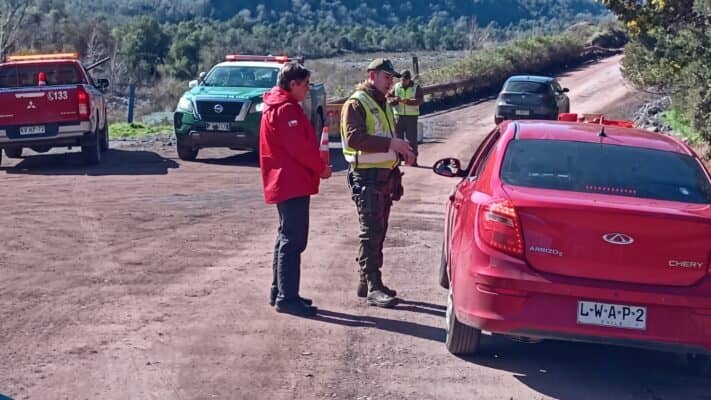 Decretan cierre preventivo de rutas cordilleranas en la provincia de Curicó ante sistema frontal