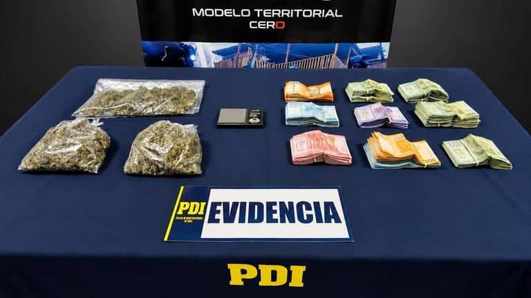 PDI detiene a mujer por tráfico de drogas e incauta millonaria suma de dinero en Curicó