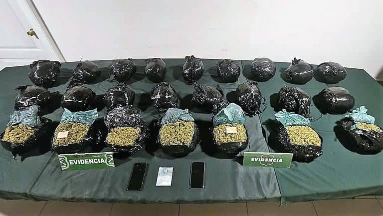 Prisión preventiva para conductor sorprendido con más de 25 kilos de marihuana en la Ruta 5 Sur