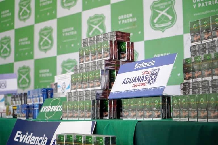 Operativo conjunto logra decomisar más de 14.700 cajetillas de cigarrillos ilícitos en la Región del Maule