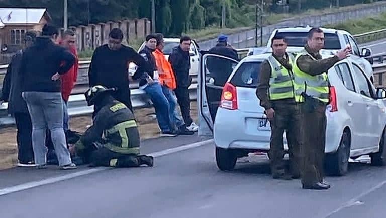 Mujer embarazada resulta lesionada tras colisión múltiple en la Ruta 5 Sur