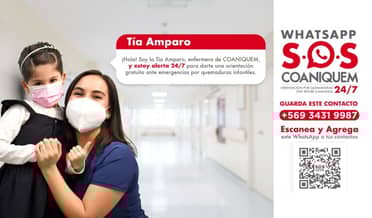 Coaniquem difunde WhatsApp de atención 24/7 con expertas en quemaduras