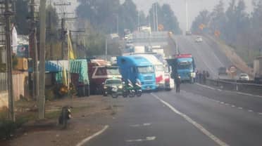 Camioneros provocaron kilométrica congestión frente a Curicó